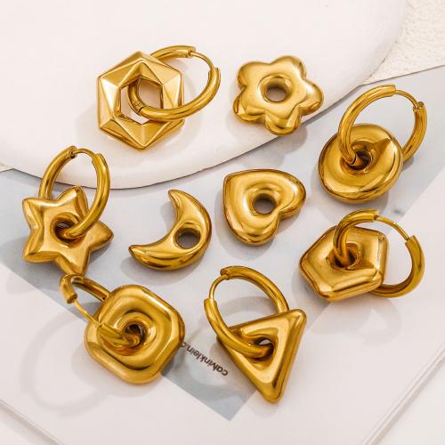 Stainless Steel Drop Earring 304 Stainless Steel gold color plated fashion jewelry golden Sold By Pair