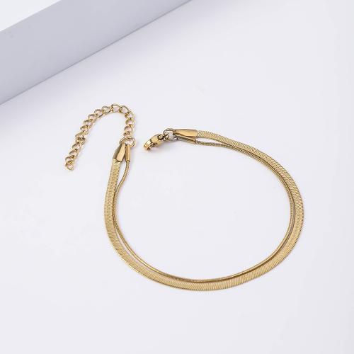 Bracciale gioielli in acciaio inossidabile, 304 acciaio inox, with 5cm extender chain, placcato color oro, gioielli di moda, dorato, Lunghezza 17 cm, Venduto da PC