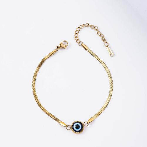 Stainless Steel Jewelry Bracelet 304 Stainless Steel with 5cm extender chain plated fashion jewelry golden Length 18 cm Sold By PC