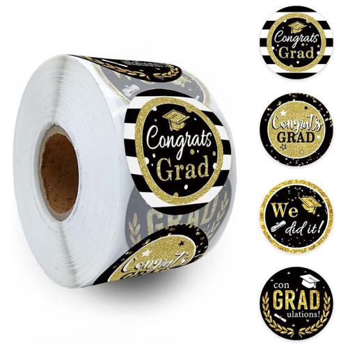 Papier van de sticker, Koperen Printing Paper, met Lijm+Sticker, multifunctioneel & DIY & verschillende stijlen voor de keuze, meer kleuren voor de keuze, 500pC's/spool, Verkocht door spool