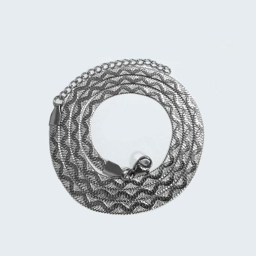 Stainless Steel Chain Necklace 304 Stainless Steel & Unisex 4mm Sold By PC