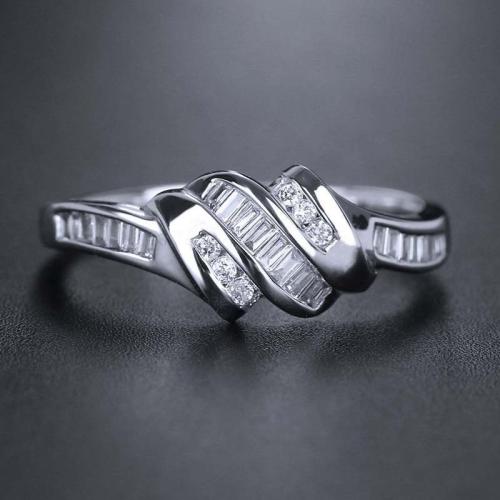 Kubieke Circonia Micro Pave Brass Ring, Messing, verschillende grootte voor keus & micro pave zirconia & voor vrouw, Verkocht door PC