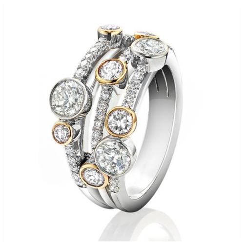 Cubic Zirconia Micro Pave Brass Ring & micro pave cubic zirconia & for woman Sold By PC