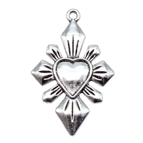 Pendentifs en alliage de zinc, Plaqué de couleur d'argent, DIY, 25x40mm, Vendu par PC