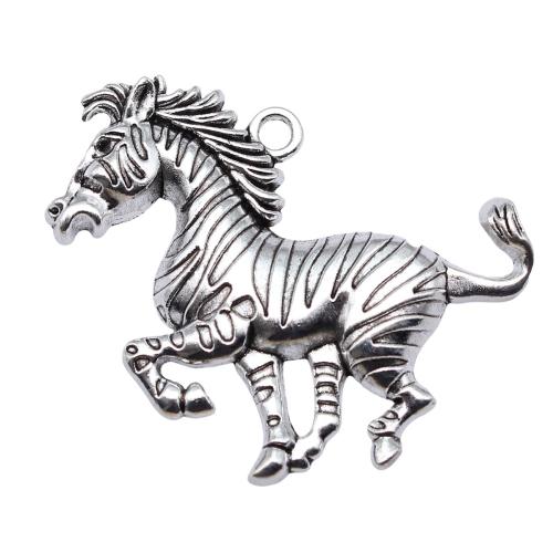 Zink Alloy Animal Hängen, Häst, antik silver pläterad, DIY, 49x38mm, Säljs av PC