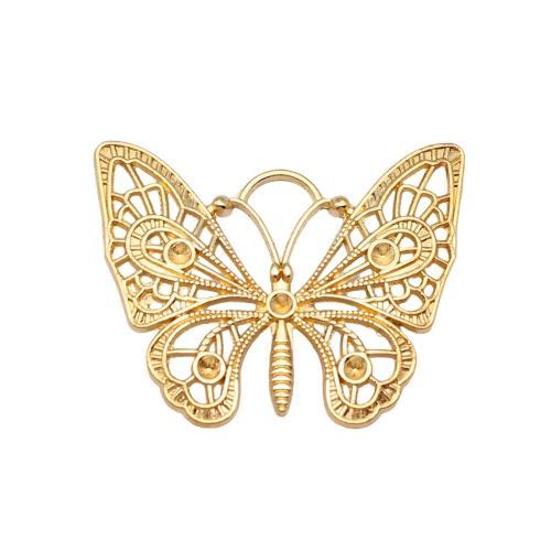 Zinc Alloy Animal Pendler, Butterfly, guldfarve belagt, du kan DIY, 46x35mm, Solgt af PC