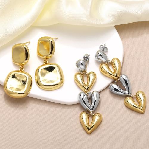 Brass Drop Earring gold color plated fashion jewelry golden nickel lead & cadmium free Sold By Pair