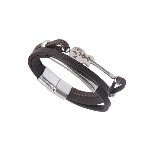 PU leder koord armbanden, Zinc Alloy, met PU, handgemaakt, uniseks, meer kleuren voor de keuze, Lengte Ca 21 cm, Verkocht door PC