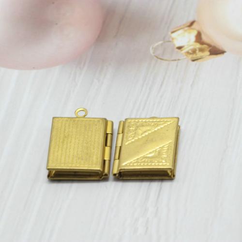 Brass Locket Pendants plated DIY 16*22MM inside 8*12MM Sold By PC