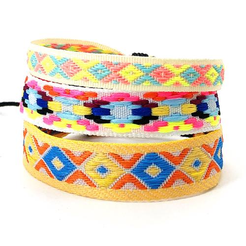 Cadeia de pulseiras de tecido, Poliéster, with Cânhamo, tricotar, três peças & unissex & Varios pares a sua escolha, Mais cores pare escolha, comprimento Aprox 16.5-25 cm, vendido por Defina