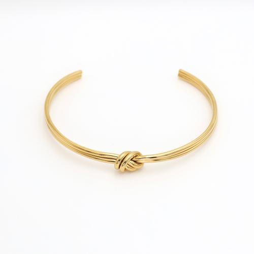 304 roestvrij staal Manchet Bangle, gold plated, mode sieraden & voor vrouw, Verkocht door PC