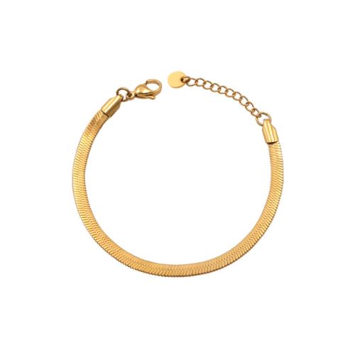 304 roestvrij staal Armband, met 1.6inch extender keten, gold plated, mode sieraden & slang keten & voor vrouw, Lengte Ca 5.5 inch, Verkocht door PC