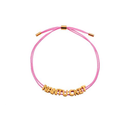 304 roestvrij staal Armband, met Textiel binnenwerk Cord, De Brief van het alfabet, gold plated, mode sieraden & voor vrouw, meer kleuren voor de keuze, Lengte Ca 6-10 inch, Verkocht door PC