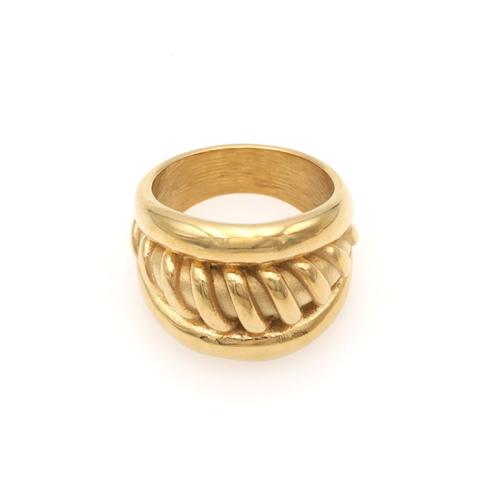 Titanium Staal Finger Ring, gold plated, verschillende grootte voor keus & voor vrouw, Maat:6-9, Verkocht door PC