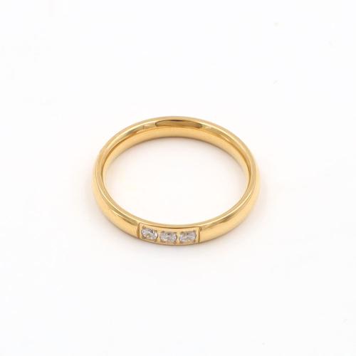 304 roestvrij staal Finger Ring, gold plated, verschillende grootte voor keus & micro pave zirconia & voor vrouw, Maat:6-9, Verkocht door PC