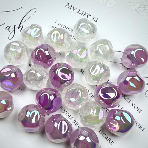 Plated Acrylic Beads DIY & luminated Random Color 15mm Sold By Bag