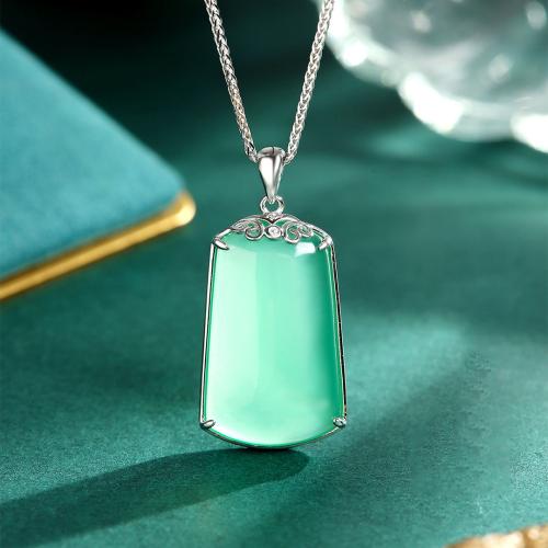 925 Sterling Silver Pendant with Chalcedony DIY Sold By PC