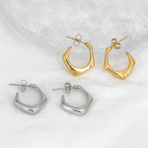 Roestvrij staal Stud Earrings, 304 roestvrij staal, mode sieraden & voor vrouw, meer kleuren voor de keuze, 18x22mm, Verkocht door pair