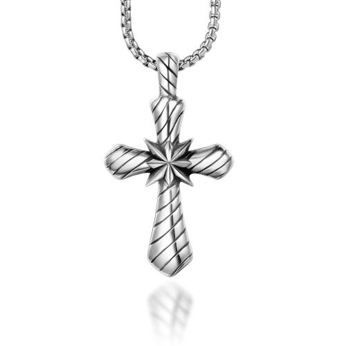 Pendants Cruach Cross dhosmálta, 304 Cruach dhosmálta, snasta, jewelry faisin & unisex, 28.50x49.50mm, Díolta De réir PC