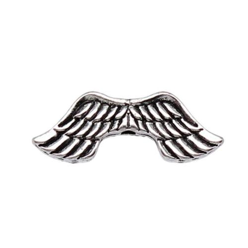 Cink legura nakit perle, Cink Alloy, Wing Shape, starinski srebrne boje pozlaćen, možete DIY, 21x8mm, Prodano By PC