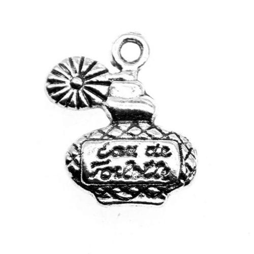 Zinc Alloy Pendler, Perfume Bottle, antik sølv farve forgyldt, du kan DIY, 17x12mm, Solgt af PC