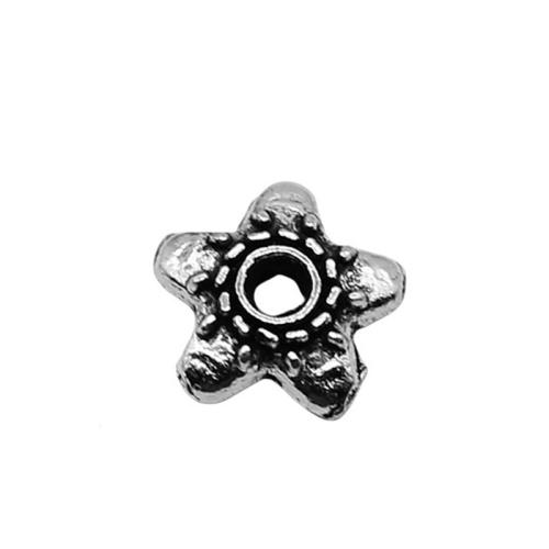 Lo zinco in lega tallone Cap, lega in zinco, Fiore, placcato argento antico, DIY, 6x6mm, Venduto da PC