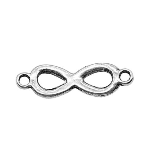 Forbindelse til zinklegering, Zinc Alloy, Infinity, antik sølv farve forgyldt, du kan DIY & 1/1 løkke, 6x21mm, Solgt af PC