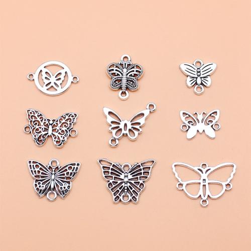 Tier Zinklegierung Schmuckverbinder, Schmetterling, antik silberfarben plattiert, DIY, 9PCs/setzen, verkauft von setzen