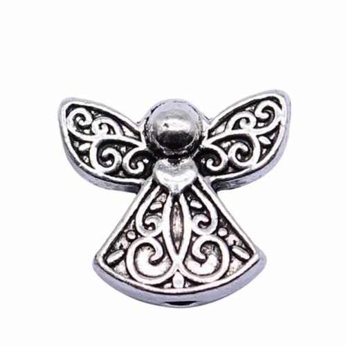 Coirníní Jewelry Alloy Sinc, Sinc Alloy, Angel, dath airgid antique plátáilte, DIY, 13x12mm, Díolta De réir PC