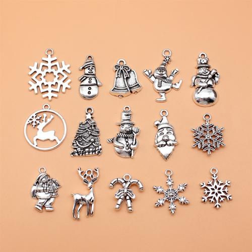 Zink Alloy Christmas Hängen, antik silver pläterad, Jul Design & DIY, 15PC/Ställ, Säljs av Ställ