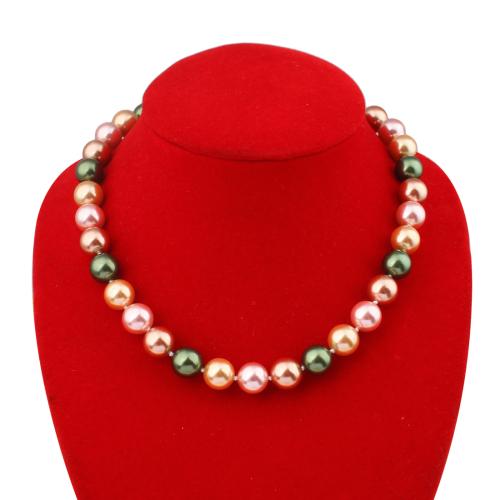 Shell Pearl collar, Joyería, color mixto, 12mm, longitud 45 cm, Vendido por UD