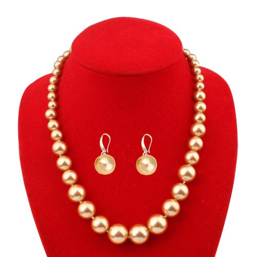 Shell Pearl Papuošalų rinkinys, 2 vnt. & Bižuterijos, mišrios spalvos, Bead size: 8-16mm, necklace length: 48m, Pardavė nustatyti