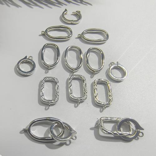 925 Sterling Silver Hook και κούμπωμα μάτι, DIY & διαφορετικό μέγεθος για την επιλογή & διαφορετικά στυλ για την επιλογή, λευκό, Sold Με PC