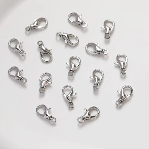 925 Sterling Sølv Lobster klo lås, du kan DIY, hvid, 9.50x16mm, Solgt af PC