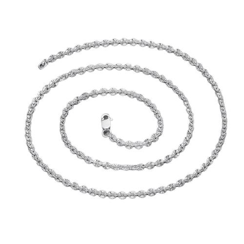 Sidabro Karoliai, 925 Sterling Silver, skirtingo dydžio pasirinkimo & moters, platinos spalva, Pardavė PC