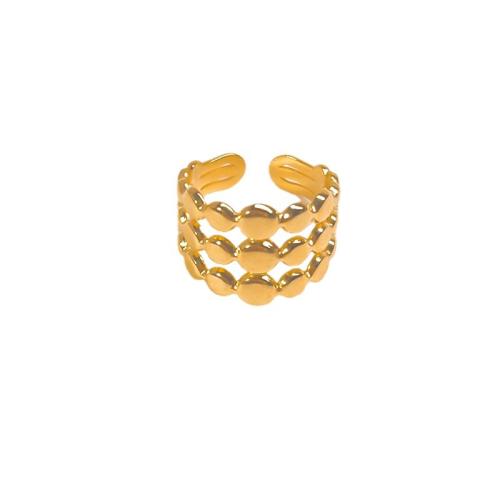 Stainless Steel Finger Ring 304 Stainless Steel plated & for woman golden Sold By PC