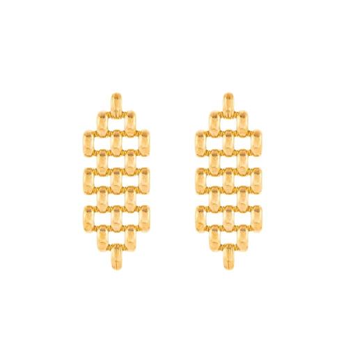 Stainless Steel Stud Earrings 304 Stainless Steel plated for woman golden Sold By Pair