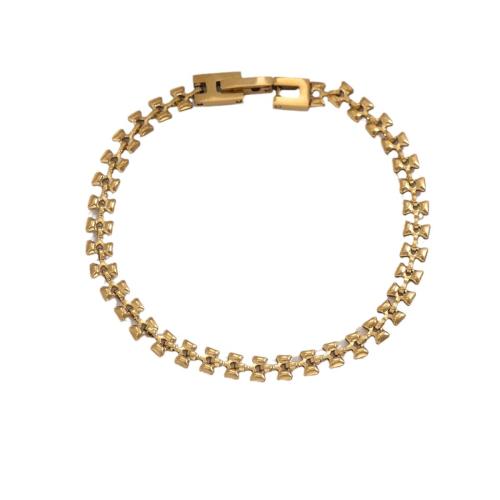 Partículas de acero Pulsera, chapado en color dorado, Joyería & para mujer, longitud aproximado 6-8 Inch, Vendido por UD