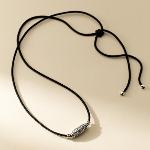 Argent sterling 925 collier, avec cordon de polyester, Vintage & pour femme, Longueur Environ 27.2 pouce, Vendu par PC