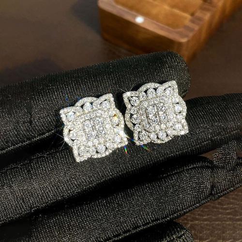 Cubic Zirconia Micro Pave Latão Brinco, cobre, joias de moda & micro pavimento em zircônia cúbica & para mulher, 18.50mm, vendido por par