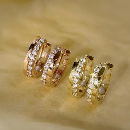 Cubic Zirconia Micro Pave Brass Earring fashion jewelry & micro pave cubic zirconia & for woman Sold By Pair