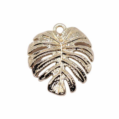 Zinklegering Leaf Hangers, Zinc Alloy, Blad, gold plated, DIY, 21x20mm, Verkocht door PC