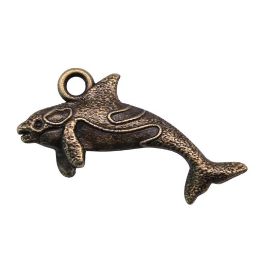 Zinc Alloy Animal Pendler, Fisk, forgyldt, du kan DIY, flere farver til valg, 24x12mm, Solgt af PC