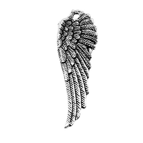 Wing Shaped Zinc Alloy Privjesci, Cink Alloy, starinski srebrne boje pozlaćen, možete DIY, 50x17mm, Prodano By PC