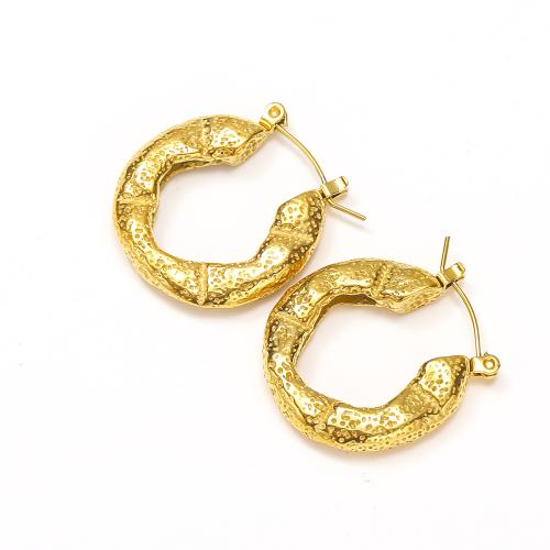 Stainless Steel Lever Terug Earring, 304 roestvrij staal, mode sieraden & voor vrouw, gouden, 24x26mm, Verkocht door pair