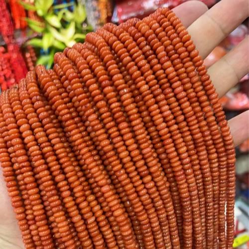 Abalorios de Coral, Coral natural, ábaco, diverso tamaño para la opción, naranja rojizo, agujero:aproximado 0.5mm, aproximado 115PCs/Sarta, Vendido para aproximado 13 Inch Sarta