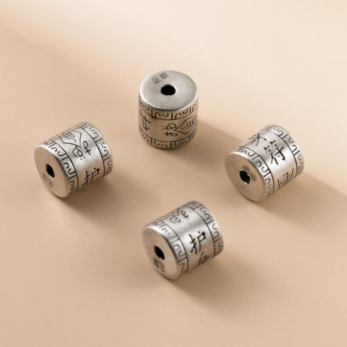 الخرز مجوهرات, 925 فضة, عمود, خمر & ديي, 10x10mm, حفرة:تقريبا 2.4mm, تباع بواسطة PC