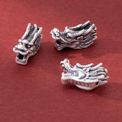 Spacer Perlen Schmuck, 925er Sterling Silber, Drachen, Vintage & DIY, 26x10x14mm, Bohrung:ca. 3.8mm, verkauft von PC