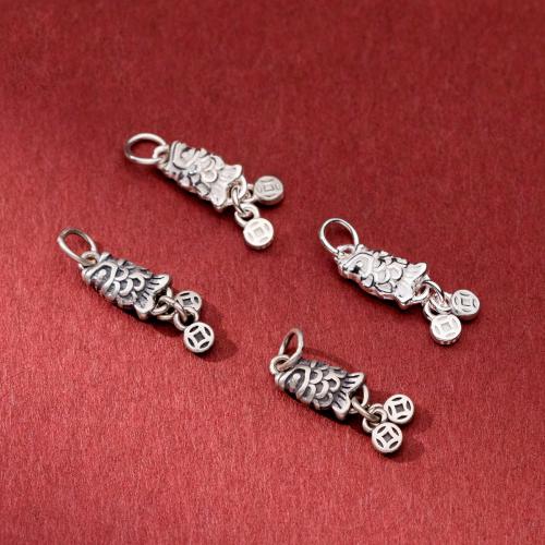 Ciondolo in argento 925, 925 argento sterlina, Pesce, Vintage & DIY, nessuno, 22x6.50x4mm, Venduto da PC