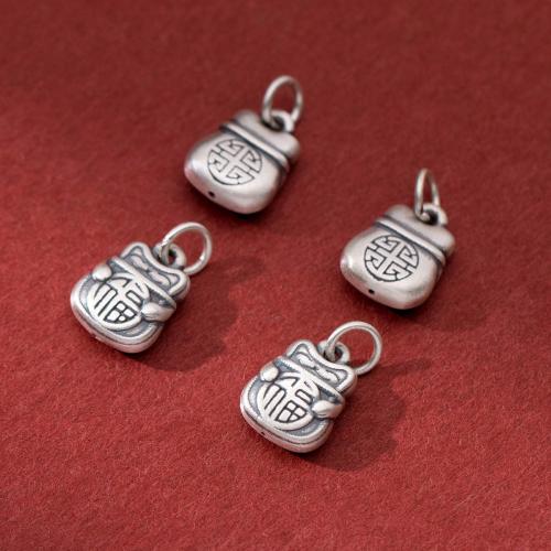 925 Sterling Silver κρεμαστό κόσμημα, 925 ασημένιο ασήμι, Γάτα, Vintage & DIY, 13x10x3.50mm, Sold Με PC